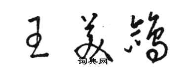 駱恆光王美鴿草書個性簽名怎么寫