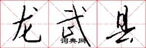 龍武縣怎么寫好看