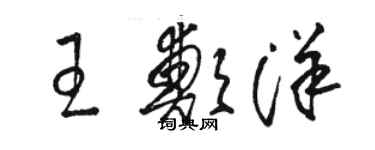 駱恆光王鄭洋草書個性簽名怎么寫