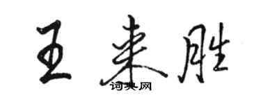 駱恆光王來勝行書個性簽名怎么寫