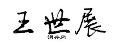 曾慶福王世展行書個性簽名怎么寫