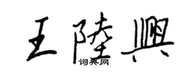 王正良王陸興行書個性簽名怎么寫