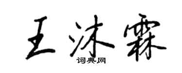 王正良王沐霖行書個性簽名怎么寫