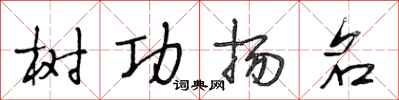 段相林樹功揚名行書怎么寫