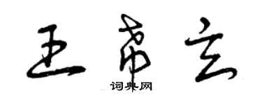 曾慶福王希玄草書個性簽名怎么寫