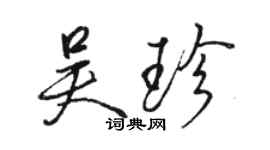 駱恆光吳珍行書個性簽名怎么寫