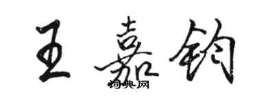 駱恆光王嘉鈞行書個性簽名怎么寫