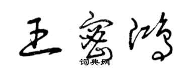 曾慶福王密鴻草書個性簽名怎么寫