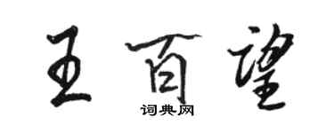 駱恆光王百望行書個性簽名怎么寫