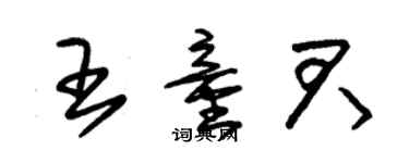 朱錫榮王童君草書個性簽名怎么寫