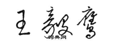 駱恆光王毅鷹草書個性簽名怎么寫