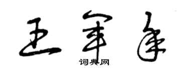 曾慶福王軍年草書個性簽名怎么寫