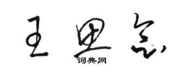 駱恆光王思念草書個性簽名怎么寫