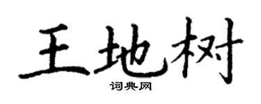 丁謙王地樹楷書個性簽名怎么寫