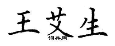 丁謙王艾生楷書個性簽名怎么寫