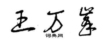 曾慶福王萬峰草書個性簽名怎么寫
