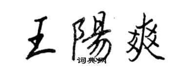 王正良王陽爽行書個性簽名怎么寫