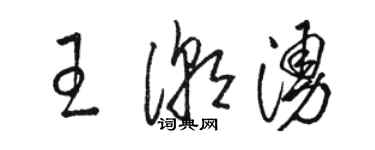 駱恆光王潮湧草書個性簽名怎么寫