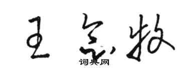 駱恆光王念牧草書個性簽名怎么寫