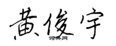 王正良黃俊宇行書個性簽名怎么寫