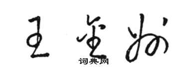 駱恆光王金州草書個性簽名怎么寫