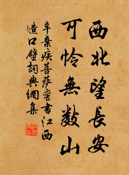 辛棄疾西北望長安,可憐無數山書法作品欣賞