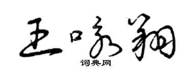 曾慶福王詠翔草書個性簽名怎么寫