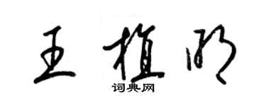 梁錦英王植明草書個性簽名怎么寫