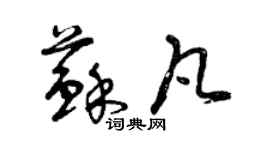 曾慶福蘇凡草書個性簽名怎么寫