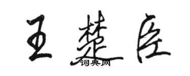 駱恆光王楚臣行書個性簽名怎么寫