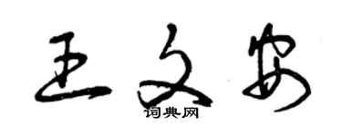 曾慶福王文安草書個性簽名怎么寫