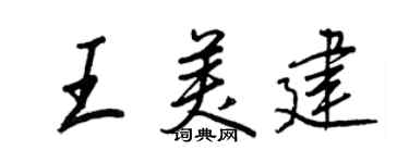 王正良王美建行書個性簽名怎么寫
