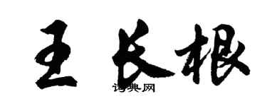 胡問遂王長根行書個性簽名怎么寫