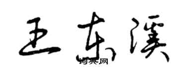 曾慶福王東溪草書個性簽名怎么寫