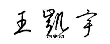 梁錦英王凱宇草書個性簽名怎么寫