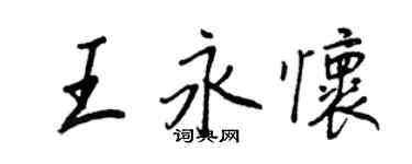 王正良王永懷行書個性簽名怎么寫