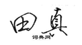 駱恆光田真行書個性簽名怎么寫