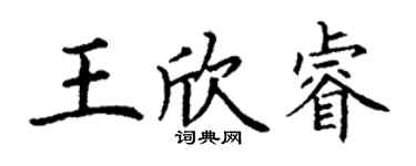 丁謙王欣睿楷書個性簽名怎么寫