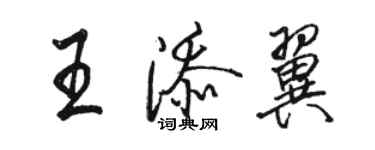 駱恆光王添翼行書個性簽名怎么寫