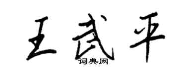 王正良王武平行書個性簽名怎么寫