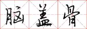 段相林腦蓋骨行書怎么寫