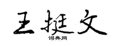 曾慶福王挺文行書個性簽名怎么寫