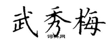 丁謙武秀梅楷書個性簽名怎么寫