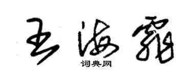 朱錫榮王海霏草書個性簽名怎么寫