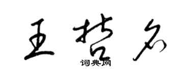 梁錦英王哲名草書個性簽名怎么寫