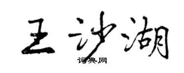 曾慶福王沙湖行書個性簽名怎么寫