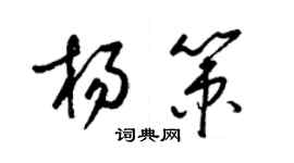 梁錦英楊策草書個性簽名怎么寫