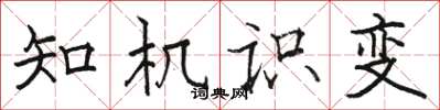 駱恆光知機識變楷書怎么寫