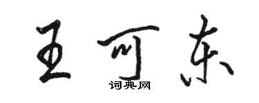 駱恆光王可東行書個性簽名怎么寫