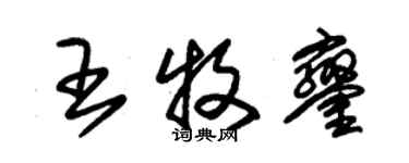 朱錫榮王牧鑾草書個性簽名怎么寫